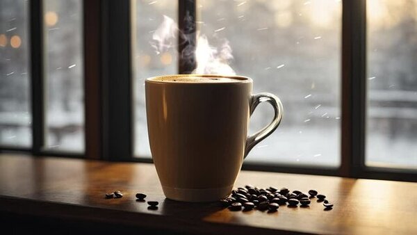 A mug near a window with soft morning light